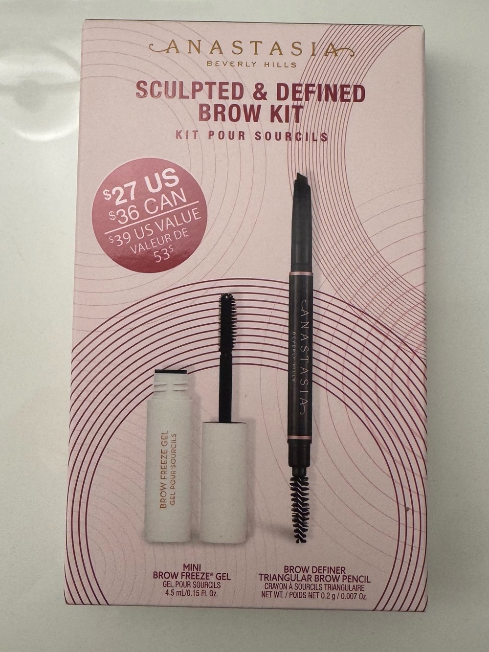 Anastasia Beverly Hills Sculpted & Defined Brow Kit — Light Pink Packaging